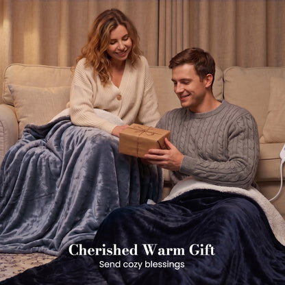 Calfancy Heated Blanket 50"×72", Oversized Electric Blanket with 6 Heat Levels, 4H Timer, ETL & FCC Certified, Fast Heating, OEKO-TEX Fabric, Gray
