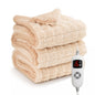 CalFancy Heated Blanket 72" x 84", Soft Faux Fur Full Size Electric Blanket with 6 Heat Settings, 10H Timer, ETL Certified, Machine Washable, Beige