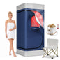 CalFancy Portable Infrared Sauna Box with 1500W / 3L Steamer, Waterproof Red Light Panel, Home Steam Sauna Tent with Timer, 3 Mins Easy Assembly, Blue & Gray