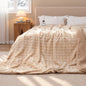 CalFancy Heated Blanket Full Size 72" x 84", Electric Blanket with 6 Heat Levels, 1-10 Hour Auto-Off Timer, Jacquard PV Fleece & Sherpa, Machine Washable, Beige