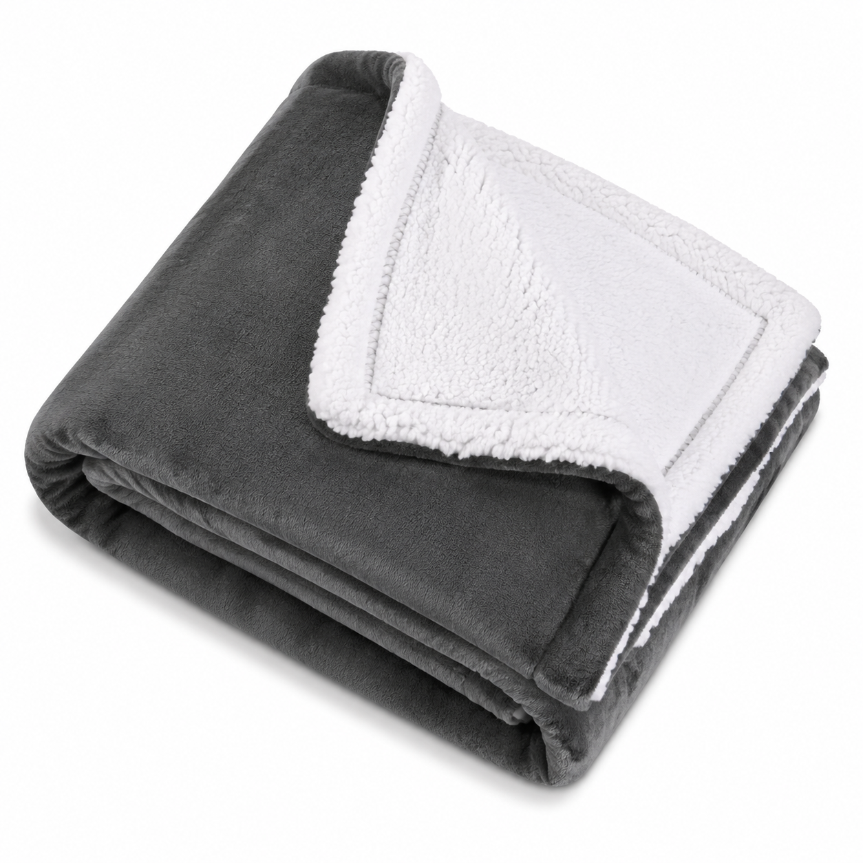CalFancy Heated Throw Blanket 50" x 72" with 6 Heat Settings, 4H Timer, Flannel and Shu Velveteen Heated Blanket, Fast Heating, ETL Certified, Machine Washable, Gray