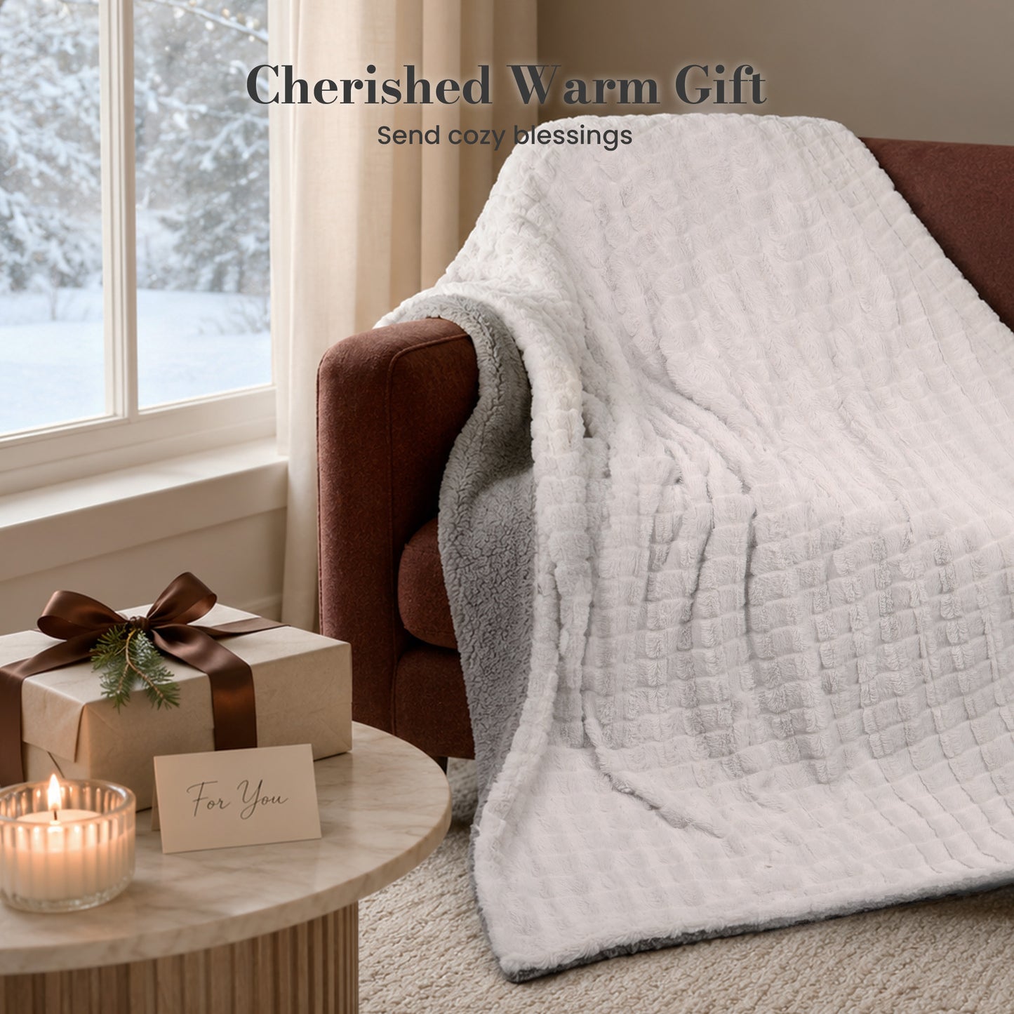 CalFancy Heated Throw Blanket 50" x 72", XL Faux Fur Electric Blanket with 6 Heat Settings 4H Timer ETL&FCC Certified Machine Washable for Couch Bed, Gray