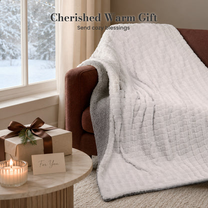 CalFancy Heated Throw Blanket 50" x 72", XL Faux Fur Electric Blanket with 6 Heat Settings 4H Timer ETL&FCC Certified Machine Washable for Couch Bed, Gray