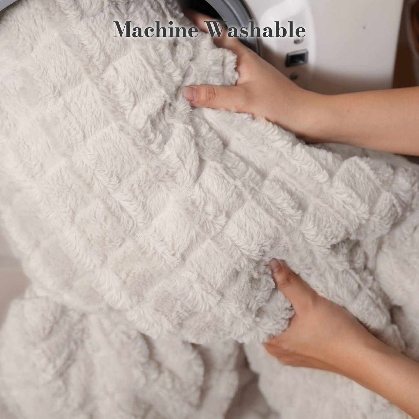 CalFancy Heated Throw Blanket 50" x 72", XL Faux Fur Electric Blanket with 6 Heat Settings 4H Timer ETL&FCC Certified Machine Washable for Couch Bed, Gray