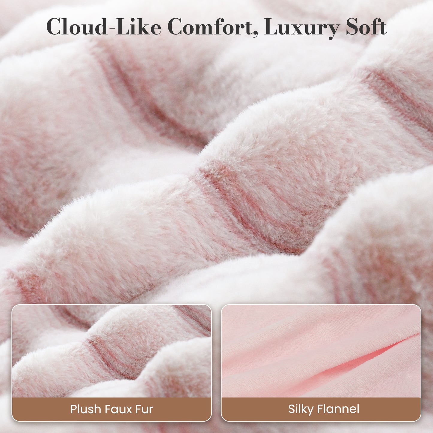 CalFancy Heated Blanket 50"x60", Luxury Faux Fur Electric Blanket with 6 Heat Levels, 1-4H Timer, ETL&FCC Certified, OEKO-TEX Fabric,Fast Heating, Machine Washable, Pink