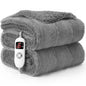 CalFancy Heated Blanket 50" x 60", Luxury Faux Fur Electric Blanket with 6 Heat Settings, 4H Timer, OEKO-TEX Fabric, Fast Heating & Machine Washable, Gray