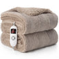 CalFancy Heated Blanket 50" x 60", Luxury Faux Fur Electric Blanket with 6 Heat Settings, 4H Timer, OEKO-TEX Fabric, Fast Heating & Machine Washable, Linen