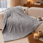 CalFancy Heated Blanket 50"x72", Oversized Electric Blanket with Ultra Soft Taffeta & Sherpa, Waffle Texture Design, 6 Heat Levels, 4H Timer, ETL&FCC Certified, OEKO-TEX Fabric, Gray